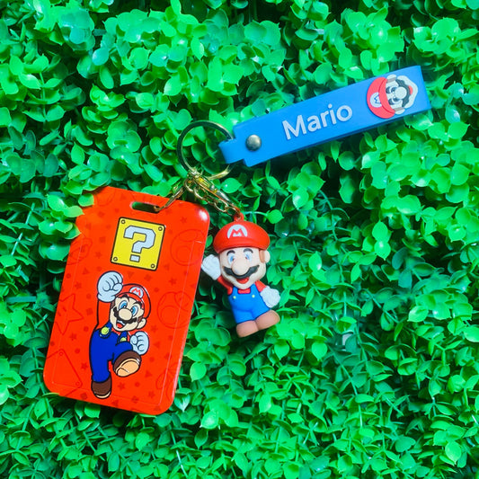 Llavero con Tarjetero Mario Bross ¡Lleva a tu Favorito a Todos Lados!