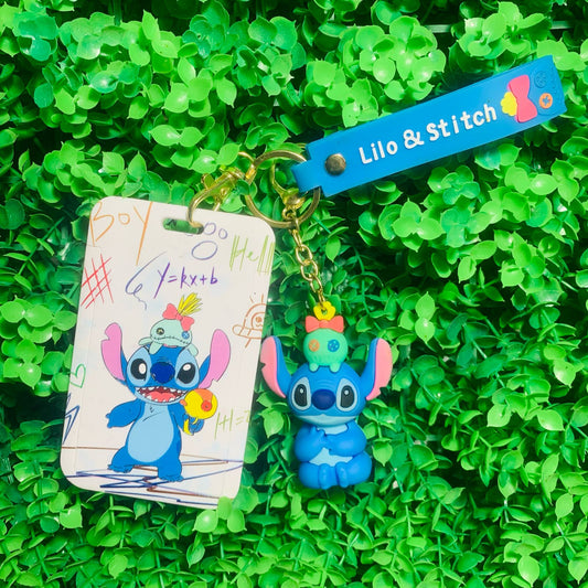 Llavero con Tarjetero de Stitch ¡Lleva a tu Favorito a Todos Lados!