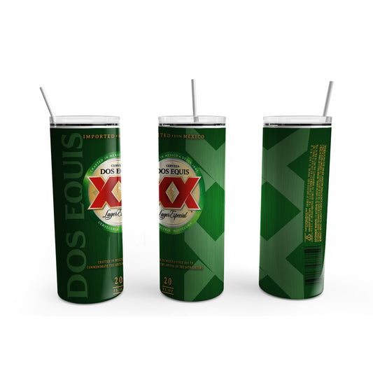 Termo Premium Cerveza Dos Equis - Acero Inoxidable, 20 Onzas de Capacidad