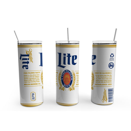 Termo Cerveza Miller Lite - Acero Inoxidable, 20 Onzas de Capacidad