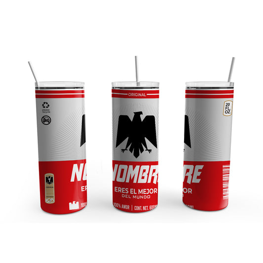 Termo Premium Cerveza Tecate Personalizado - Acero Inoxidable, 20 Onzas de Capacidad